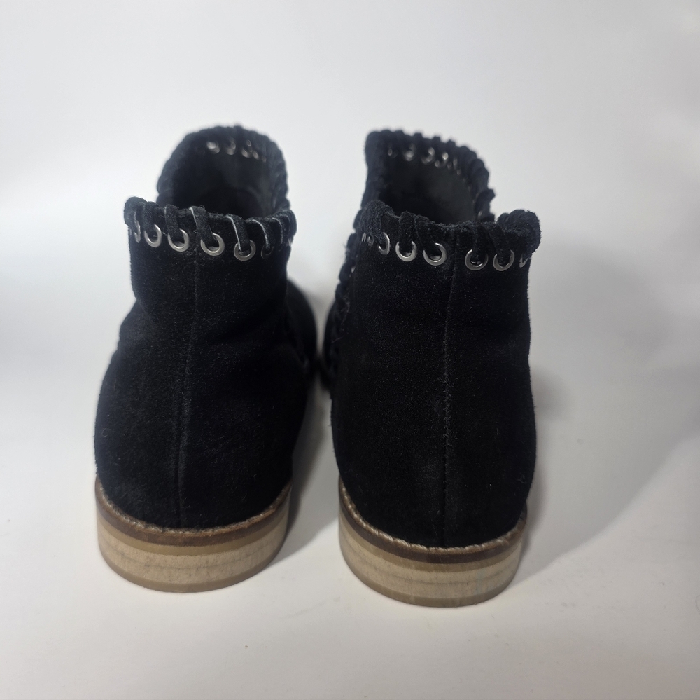 ZARA Kids Black Leather Ankle Boots Size US 4 Girls Slip-On Casual Shoes - Picture 4 of 5
